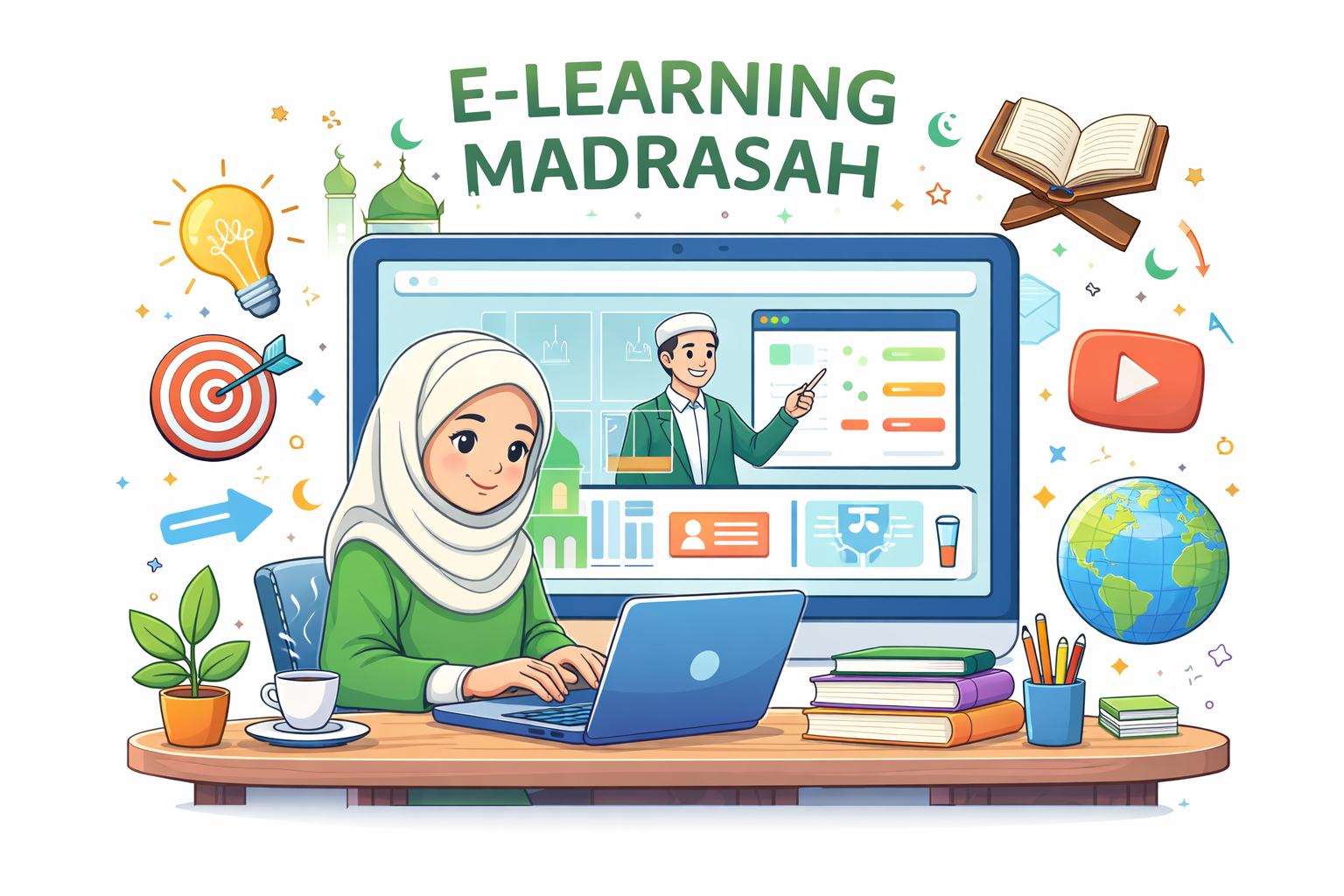 Ilustrasi E-Learning Madrasah